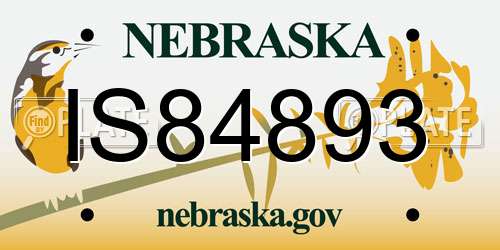 IS84893 Nebraska License Plate