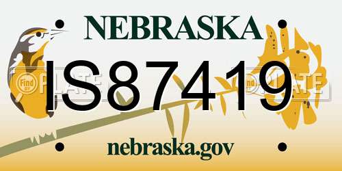 IS87419 Nebraska License Plate