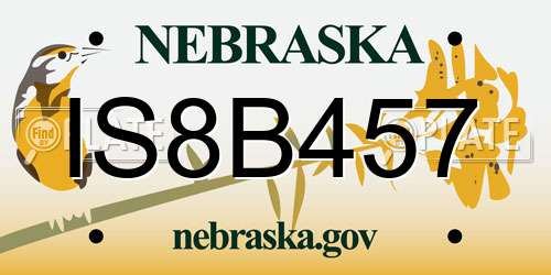 IS8B457 Nebraska License Plate
