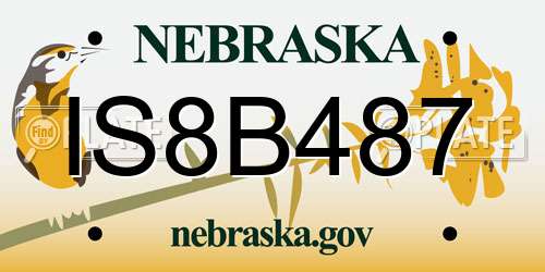 IS8B487 Nebraska License Plate