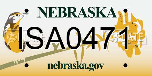 ISA0471 Nebraska License Plate