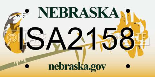 ISA2158 Nebraska License Plate