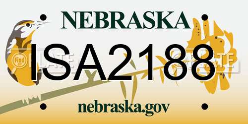 ISA2188 Nebraska License Plate