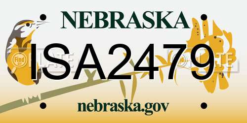 ISA2479 Nebraska License Plate