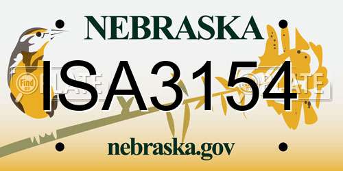 ISA3154 Nebraska License Plate