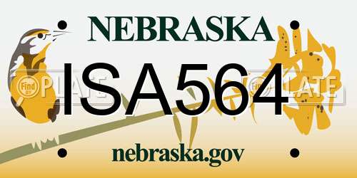 ISA564 Nebraska License Plate