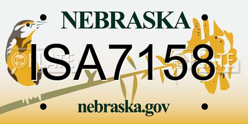 ISA7158 Nebraska License Plate
