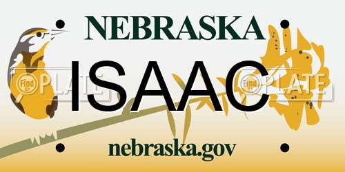 ISAAC Nebraska License Plate