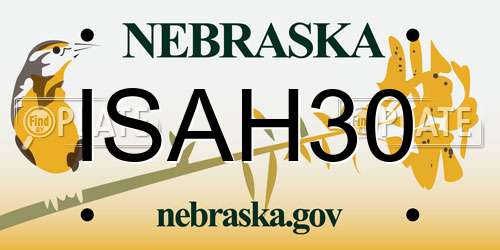 ISAH30 Nebraska License Plate