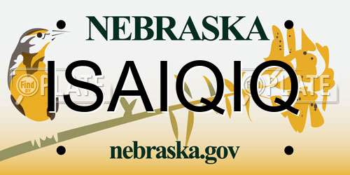 ISAIQIQ Nebraska License Plate