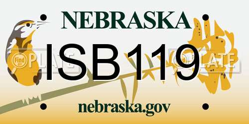 ISB119 Nebraska License Plate