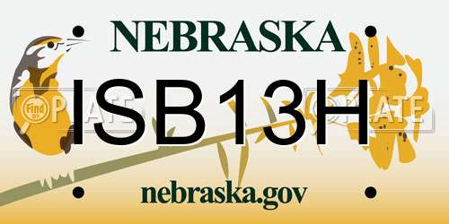 ISB13H Nebraska License Plate