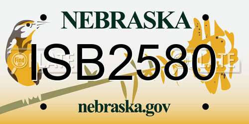 ISB2580 Nebraska License Plate