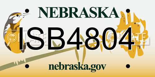 ISB4804 Nebraska License Plate