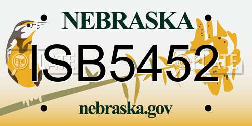 ISB5452 Nebraska License Plate