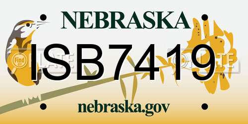 ISB7419 Nebraska License Plate