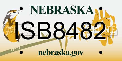 ISB8482 Nebraska License Plate