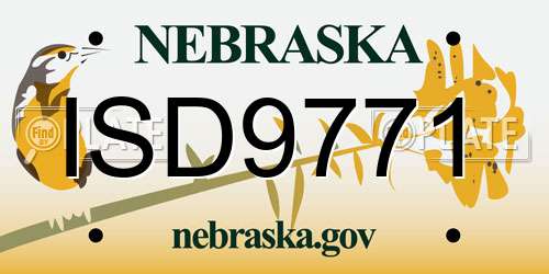 ISD9771 Nebraska License Plate