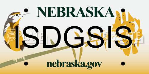 ISDGSIS Nebraska License Plate