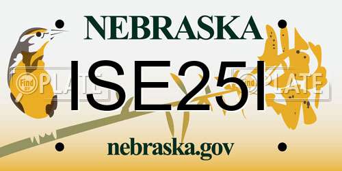ISE25I Nebraska License Plate