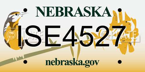 ISE4527 Nebraska License Plate