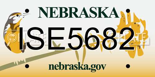 ISE5682 Nebraska License Plate