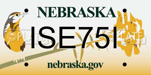 ISE75I Nebraska License Plate