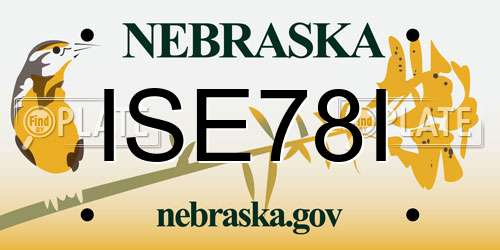 ISE78I Nebraska License Plate