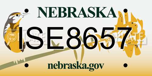 ISE8657 Nebraska License Plate