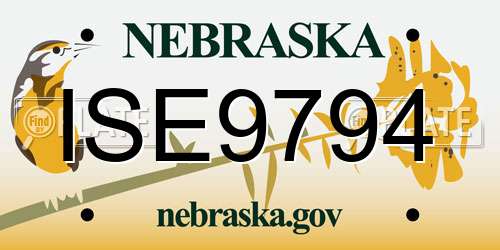 ISE9794 Nebraska License Plate
