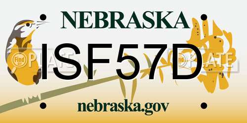 ISF57D Nebraska License Plate
