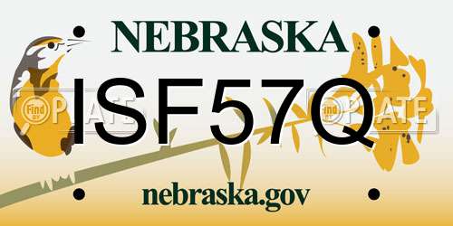ISF57Q Nebraska License Plate