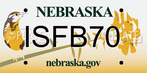 ISFB70 Nebraska License Plate