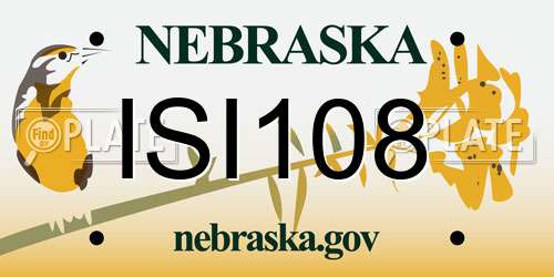 ISI108 Nebraska License Plate