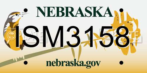 ISM3158 Nebraska License Plate
