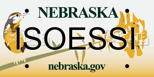 ISOESSI Nebraska License Plate