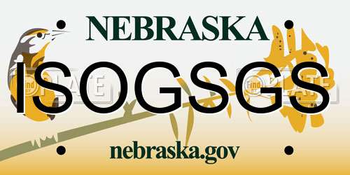 ISOGSGS Nebraska License Plate