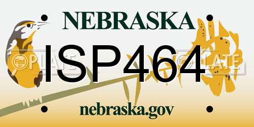 ISP464 Nebraska License Plate