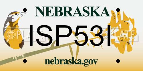ISP53I Nebraska License Plate