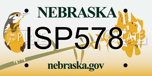 ISP578 Nebraska License Plate