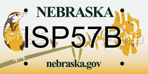ISP57B Nebraska License Plate