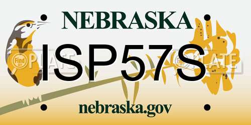 ISP57S Nebraska License Plate