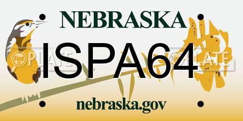 ISPA64 Nebraska License Plate