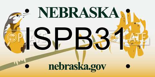 ISPB31 Nebraska License Plate