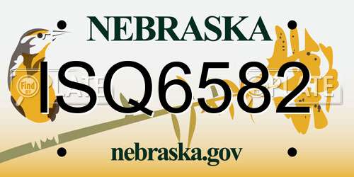 ISQ6582 Nebraska License Plate