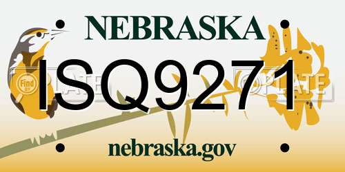 ISQ9271 Nebraska License Plate