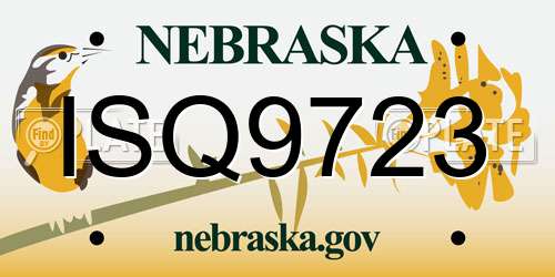ISQ9723 Nebraska License Plate