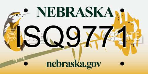 ISQ9771 Nebraska License Plate
