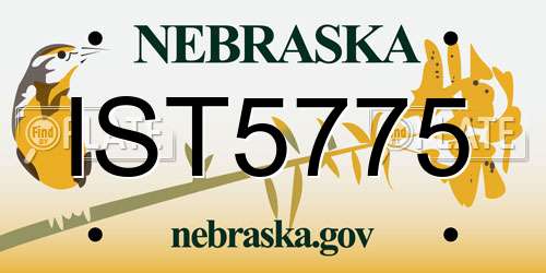 IST5775 Nebraska License Plate