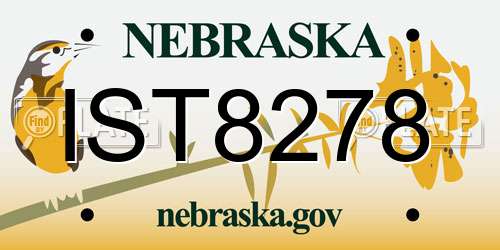 IST8278 Nebraska License Plate